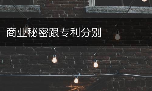 商业秘密跟专利分别