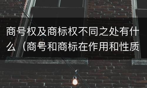 商号权及商标权不同之处有什么（商号和商标在作用和性质上的区别）