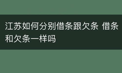江苏如何分别借条跟欠条 借条和欠条一样吗