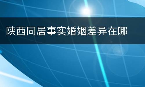陕西同居事实婚姻差异在哪