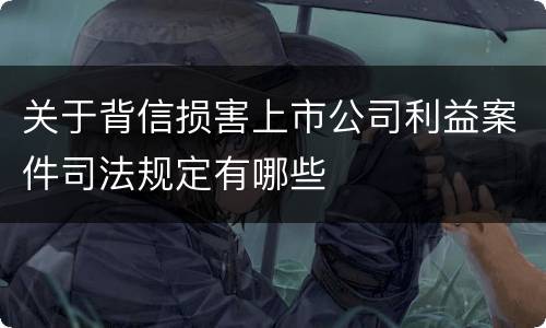 关于背信损害上市公司利益案件司法规定有哪些