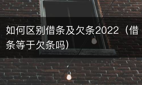 如何区别借条及欠条2022（借条等于欠条吗）