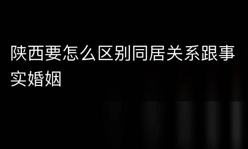 陕西要怎么区别同居关系跟事实婚姻