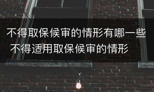不得取保候审的情形有哪一些 不得适用取保候审的情形