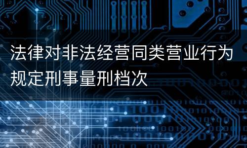 法律对非法经营同类营业行为规定刑事量刑档次