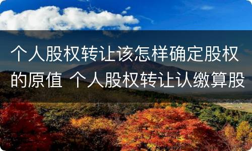 个人股权转让该怎样确定股权的原值 个人股权转让认缴算股权原值吗