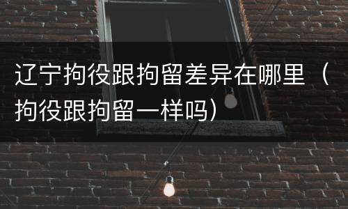辽宁拘役跟拘留差异在哪里（拘役跟拘留一样吗）