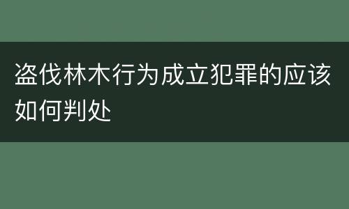 盗伐林木行为成立犯罪的应该如何判处