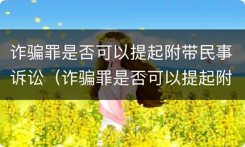 诈骗罪是否可以提起附带民事诉讼（诈骗罪是否可以提起附带民事诉讼呢）