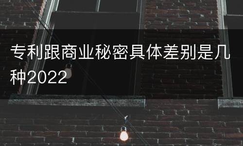 专利跟商业秘密具体差别是几种2022