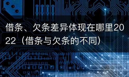 借条、欠条差异体现在哪里2022（借条与欠条的不同）