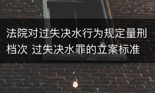 法院对过失决水行为规定量刑档次 过失决水罪的立案标准