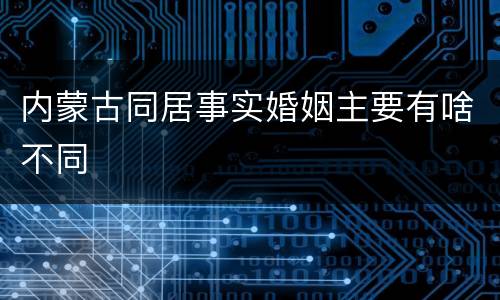 内蒙古同居事实婚姻主要有啥不同