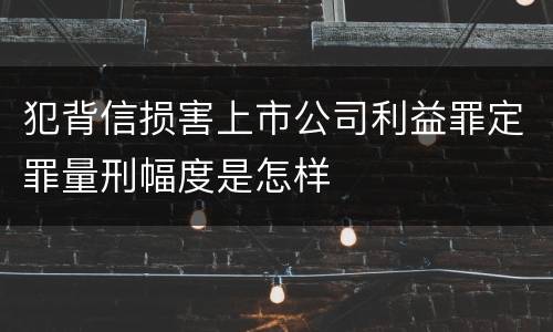 犯背信损害上市公司利益罪定罪量刑幅度是怎样
