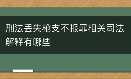 刑法丢失枪支不报罪相关司法解释有哪些