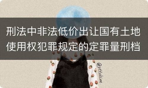 刑法中非法低价出让国有土地使用权犯罪规定的定罪量刑档次是什么