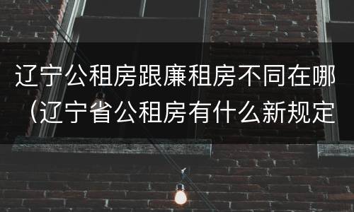 辽宁公租房跟廉租房不同在哪（辽宁省公租房有什么新规定）