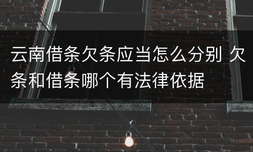云南借条欠条应当怎么分别 欠条和借条哪个有法律依据