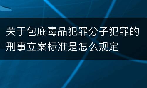 关于包庇毒品犯罪分子犯罪的刑事立案标准是怎么规定