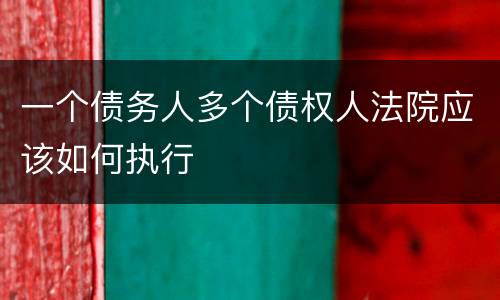 一个债务人多个债权人法院应该如何执行