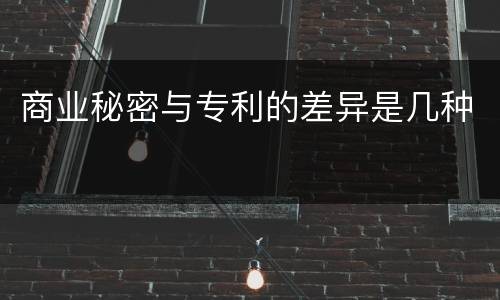 商业秘密与专利的差异是几种