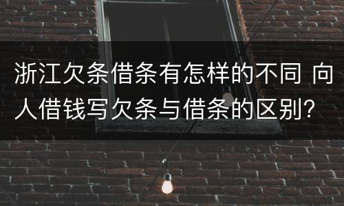 浙江欠条借条有怎样的不同 向人借钱写欠条与借条的区别?