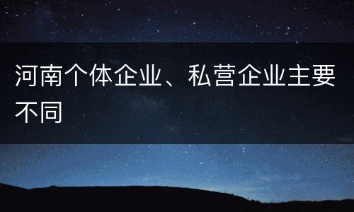 河南个体企业、私营企业主要不同
