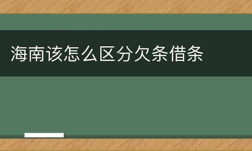 海南该怎么区分欠条借条