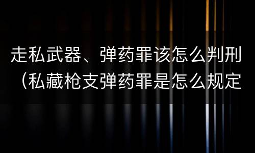 走私武器、弹药罪该怎么判刑（私藏枪支弹药罪是怎么规定的）