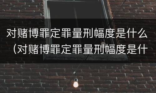 对赌博罪定罪量刑幅度是什么（对赌博罪定罪量刑幅度是什么标准）