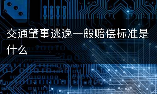 交通肇事逃逸一般赔偿标准是什么