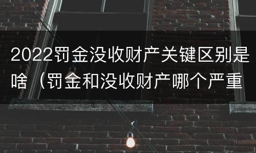 2022罚金没收财产关键区别是啥（罚金和没收财产哪个严重）