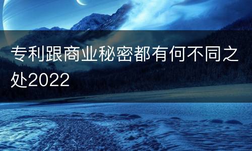 专利跟商业秘密都有何不同之处2022