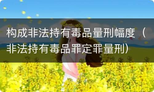 构成非法持有毒品量刑幅度（非法持有毒品罪定罪量刑）