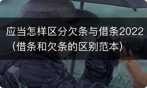 应当怎样区分欠条与借条2022（借条和欠条的区别范本）