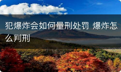 犯爆炸会如何量刑处罚 爆炸怎么判刑