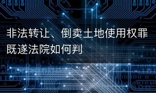 非法转让、倒卖土地使用权罪既遂法院如何判