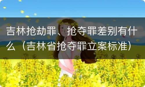 吉林抢劫罪、抢夺罪差别有什么（吉林省抢夺罪立案标准）