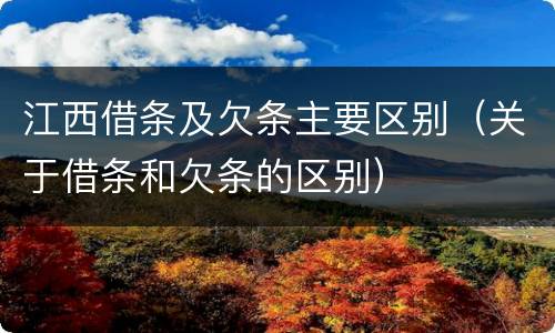 江西借条及欠条主要区别（关于借条和欠条的区别）