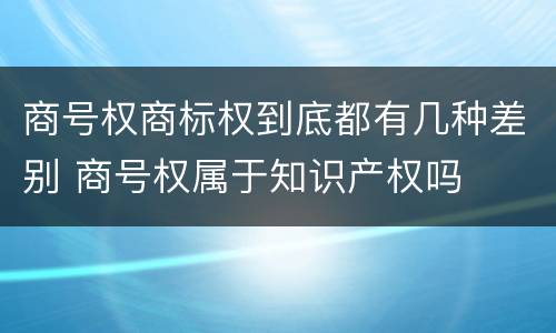 商号权商标权到底都有几种差别 商号权属于知识产权吗