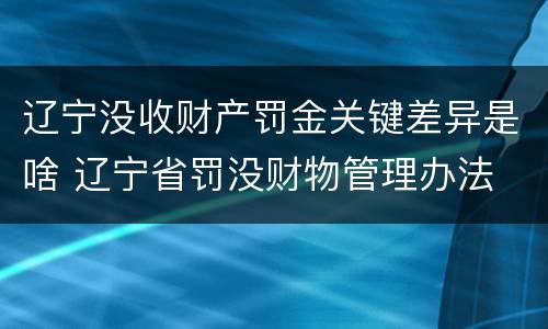 辽宁没收财产罚金关键差异是啥 辽宁省罚没财物管理办法
