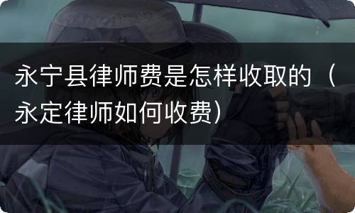 永宁县律师费是怎样收取的（永定律师如何收费）