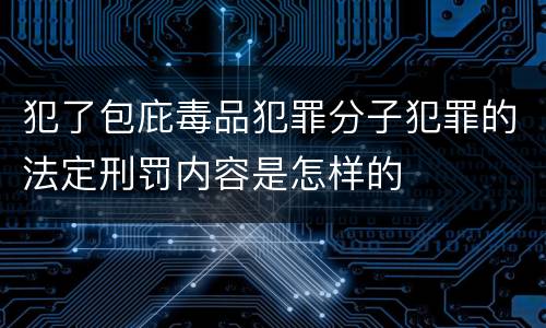 犯了包庇毒品犯罪分子犯罪的法定刑罚内容是怎样的