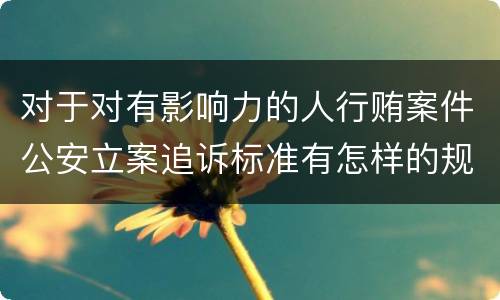 对于对有影响力的人行贿案件公安立案追诉标准有怎样的规定