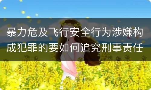 暴力危及飞行安全行为涉嫌构成犯罪的要如何追究刑事责任