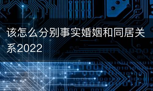 该怎么分别事实婚姻和同居关系2022