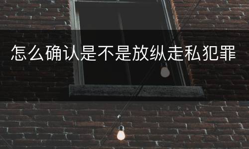怎么确认是不是放纵走私犯罪