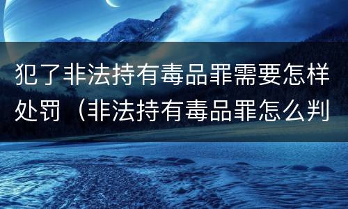犯了非法持有毒品罪需要怎样处罚（非法持有毒品罪怎么判）