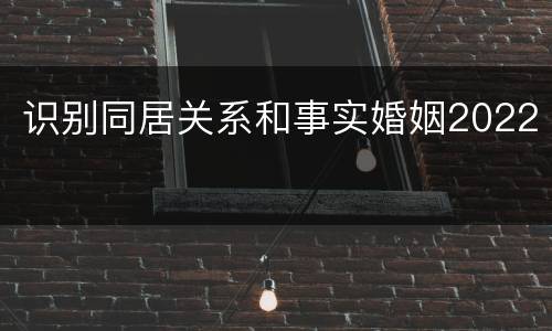 识别同居关系和事实婚姻2022