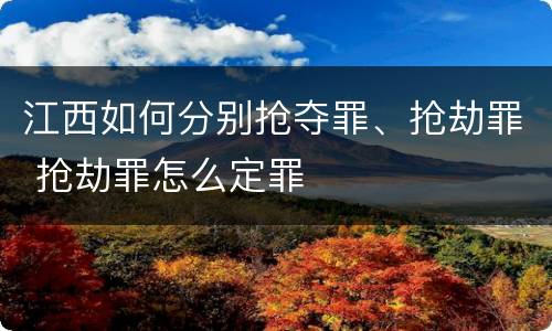 江西如何分别抢夺罪、抢劫罪 抢劫罪怎么定罪